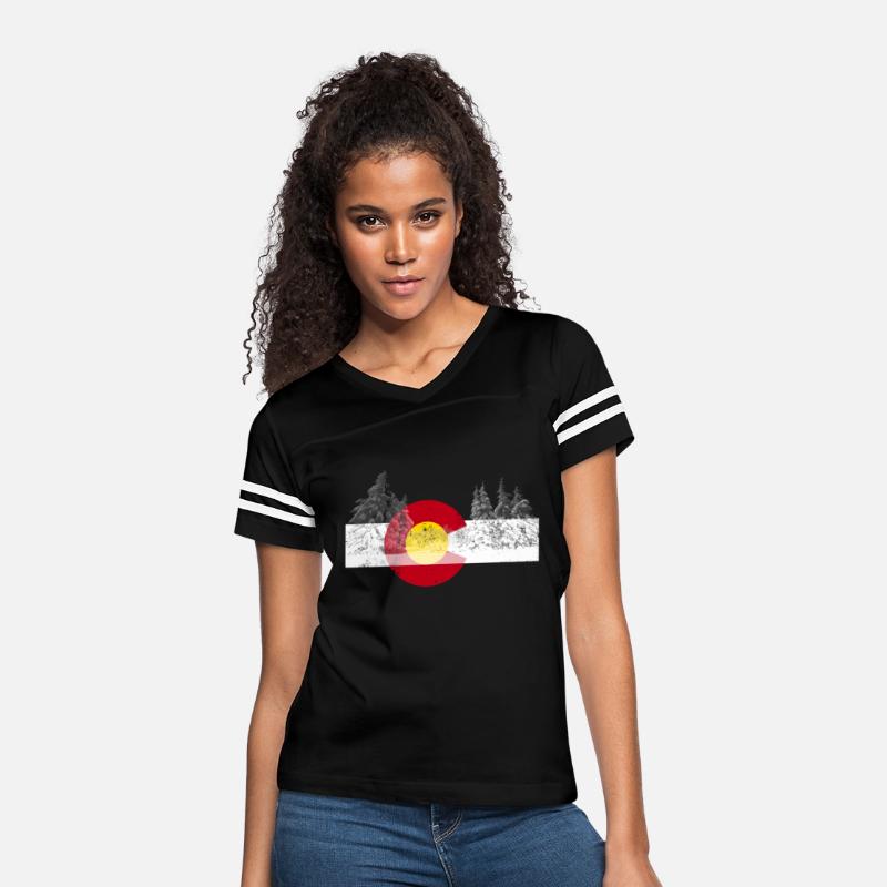 Colorado Flag Mountain Ski Trees Outdoor Men Women