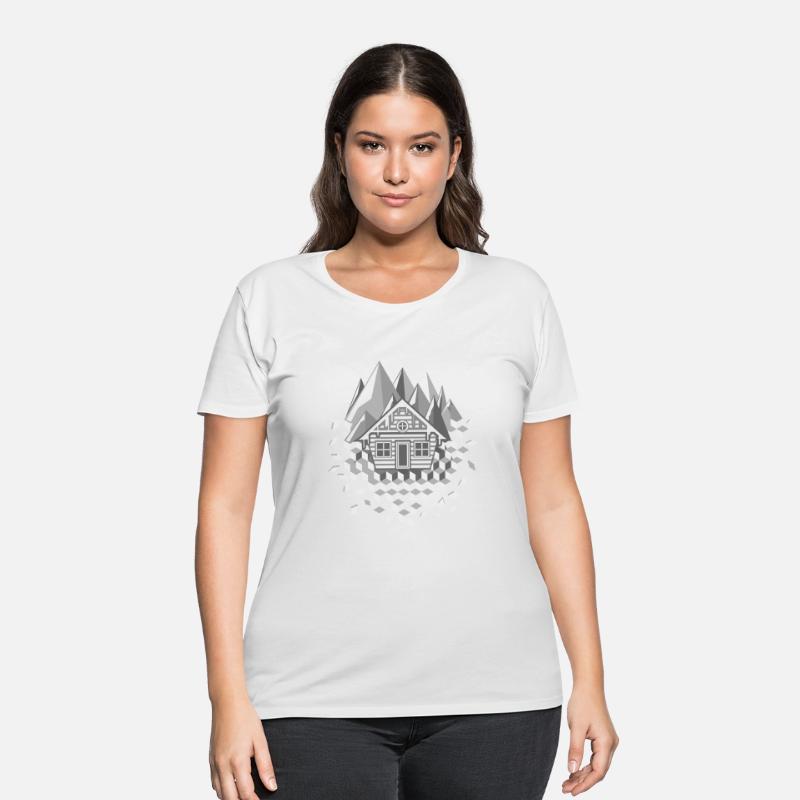 extraordinary stylized hut and mountains