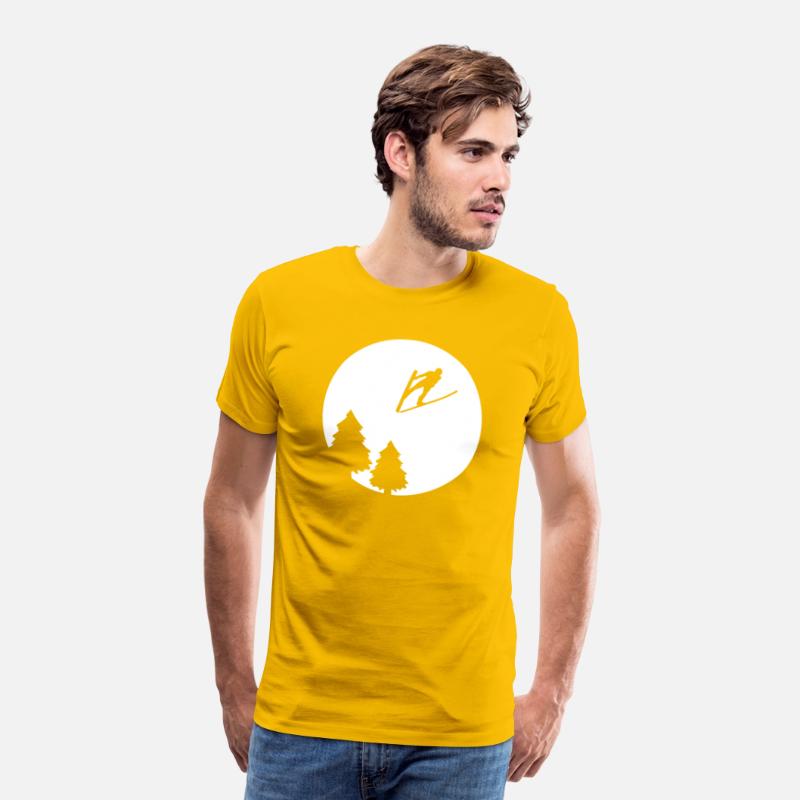 Ski-Jumping Ski Jumper over Full Moon Night Gift