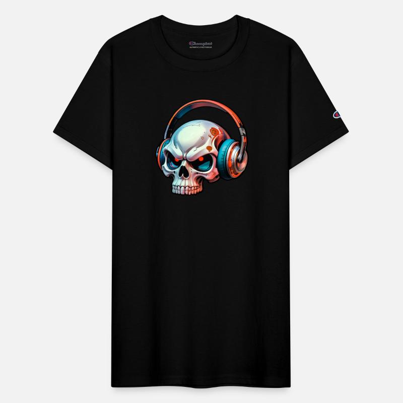 Skull with earphones