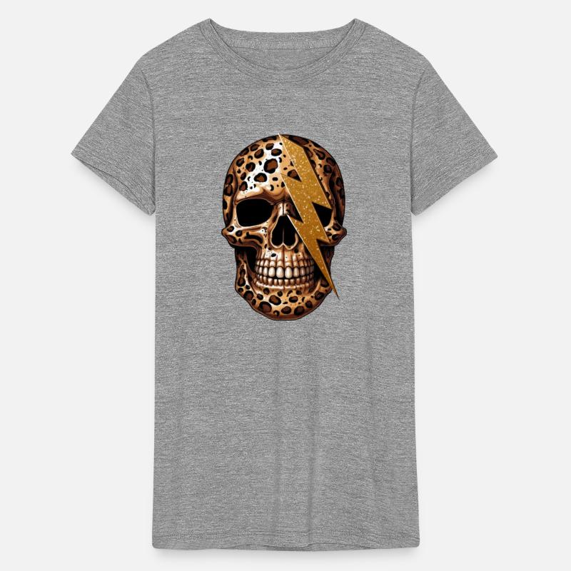 skull with leopard animal print