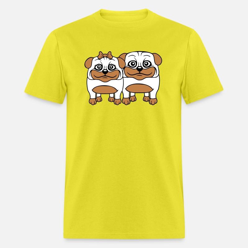 2 Dog Pug Man Woman Couple Two Love Valentines Day