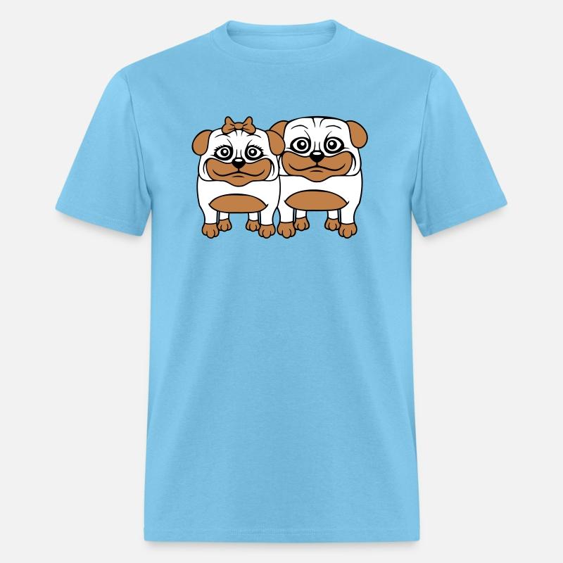 2 Dog Pug Man Woman Couple Two Love Valentines Day