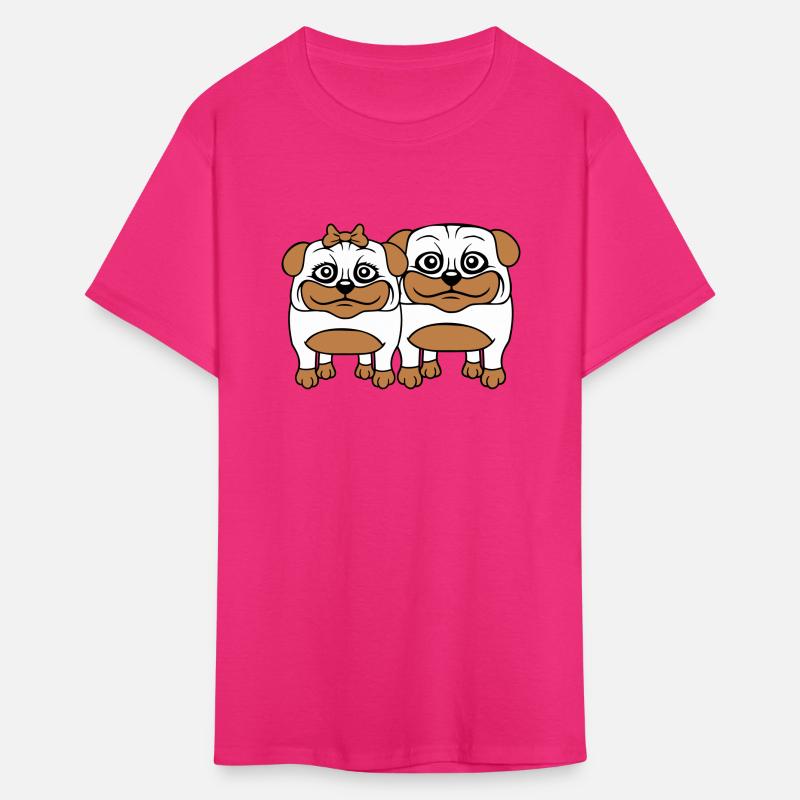 2 Dog Pug Man Woman Couple Two Love Valentines Day