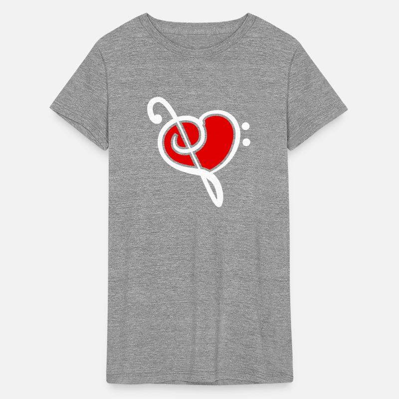 2 Music Bass Clef Heart Love Note Two Treble Sound