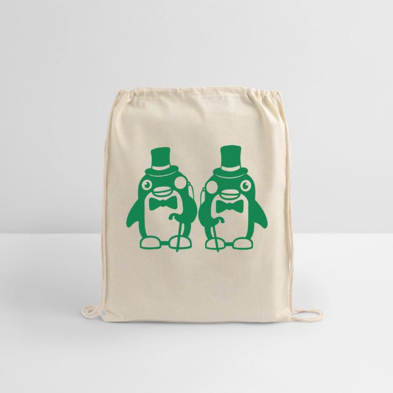 2 Penguin Gentlemen Sir Two Mr. Top Hat Monocle