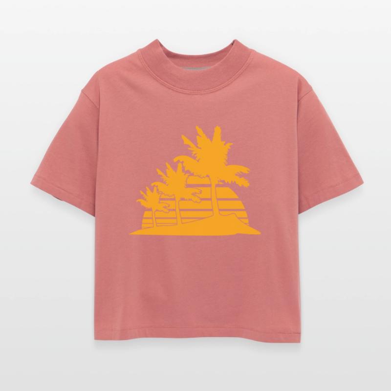 3 Palm Trees Island Tree Stripe Sun Sunset Evening