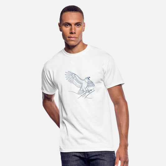 a minimalist line art of a osprey stretchin