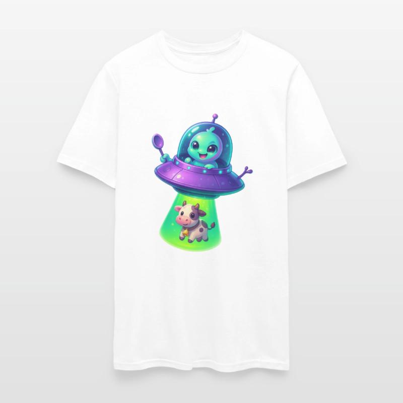Adorable Alien Abduction Cartoon – Cute UFO & Cow
