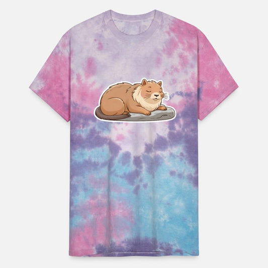 Adorable Cat Sleeping on Capybara