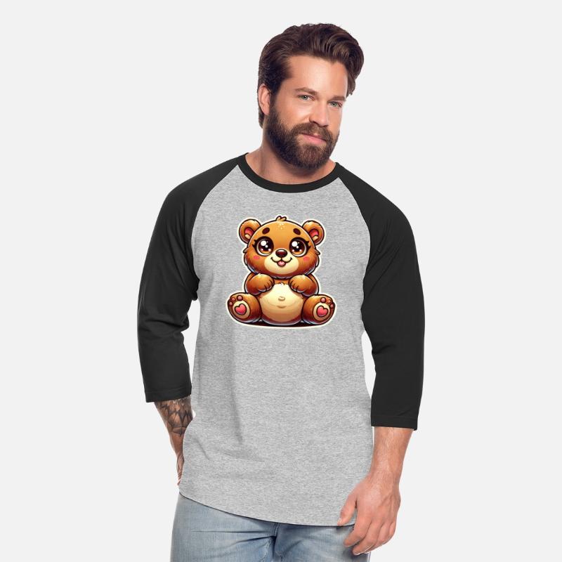Adorable Chubby Bear Smiling Cute Cartoon Design