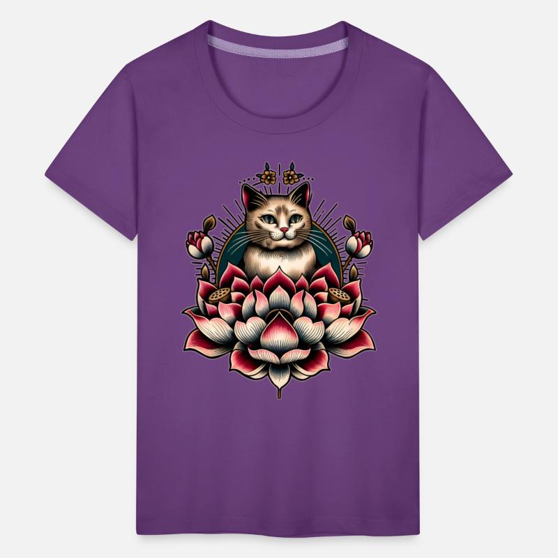 AI Japanese Cat with Lotus Flower