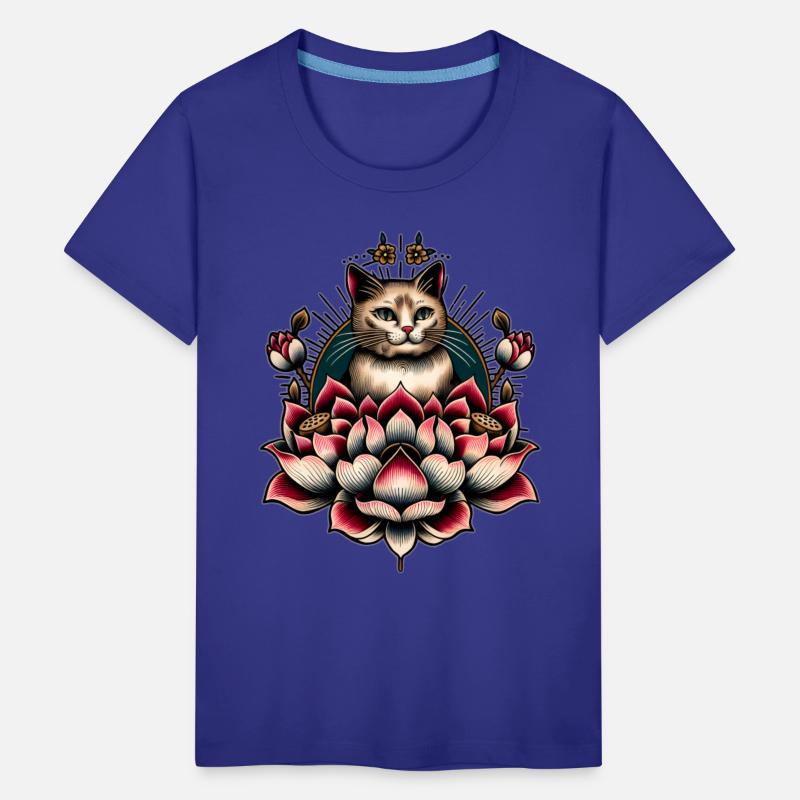 AI Japanese Cat with Lotus Flower