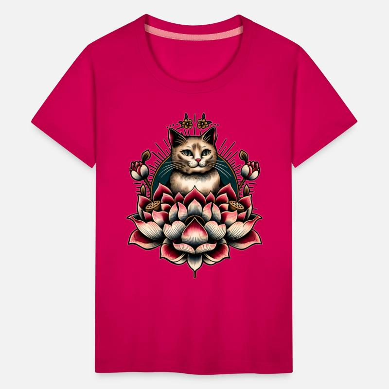 AI Japanese Cat with Lotus Flower