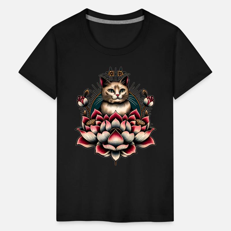 AI Japanese Cat with Lotus Flower