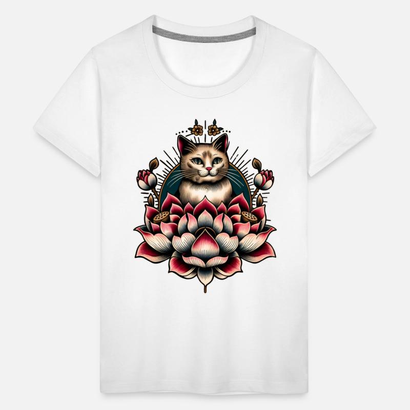 AI Japanese Cat with Lotus Flower