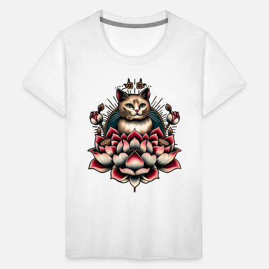 AI Japanese Cat with Lotus Flower