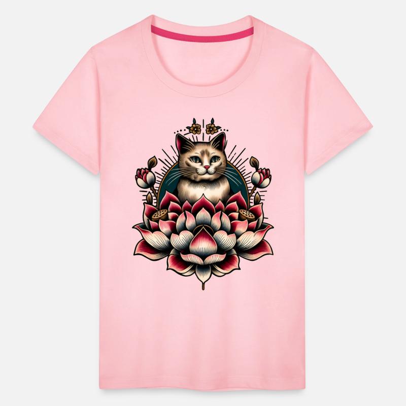 AI Japanese Cat with Lotus Flower