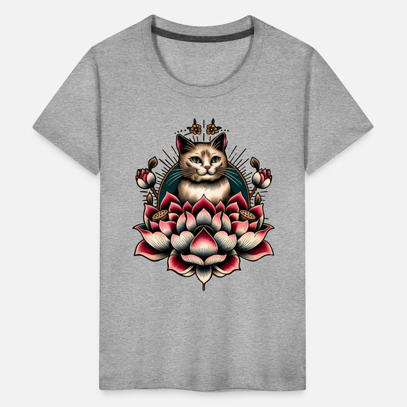 AI Japanese Cat with Lotus Flower