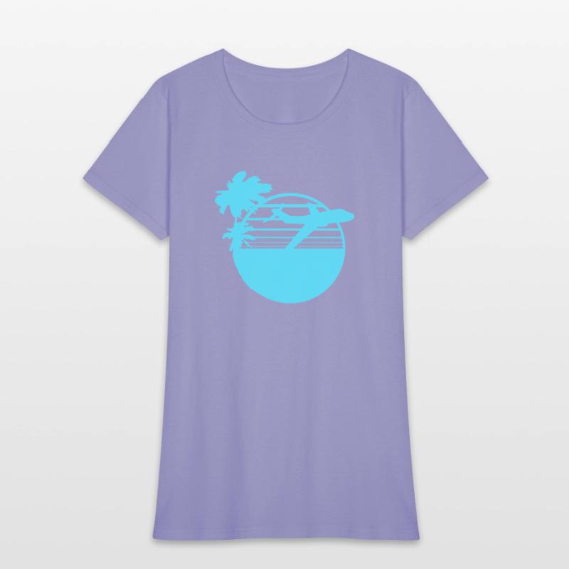 Airplane Palm Trees Flying Beach Stripes Sea Trip