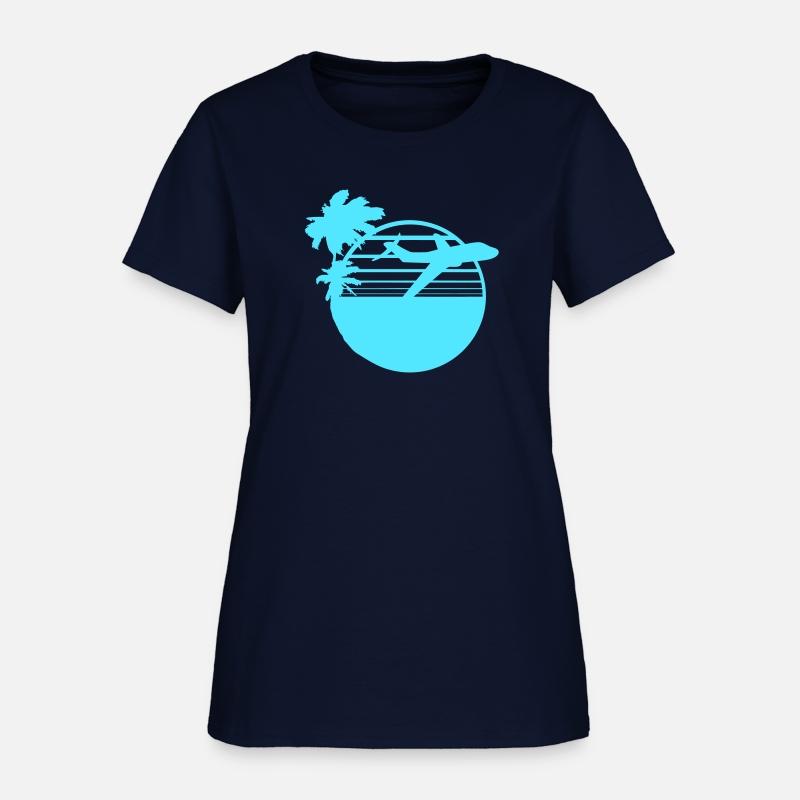 Airplane Palm Trees Flying Beach Stripes Sea Trip