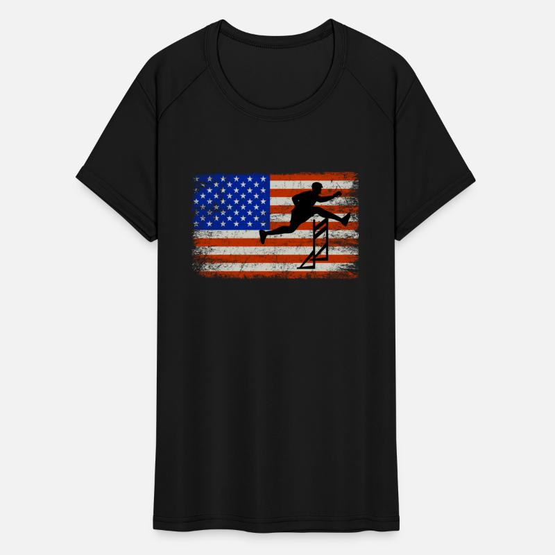 American Flag Hurdles Hurdling Hurdler Patriotic