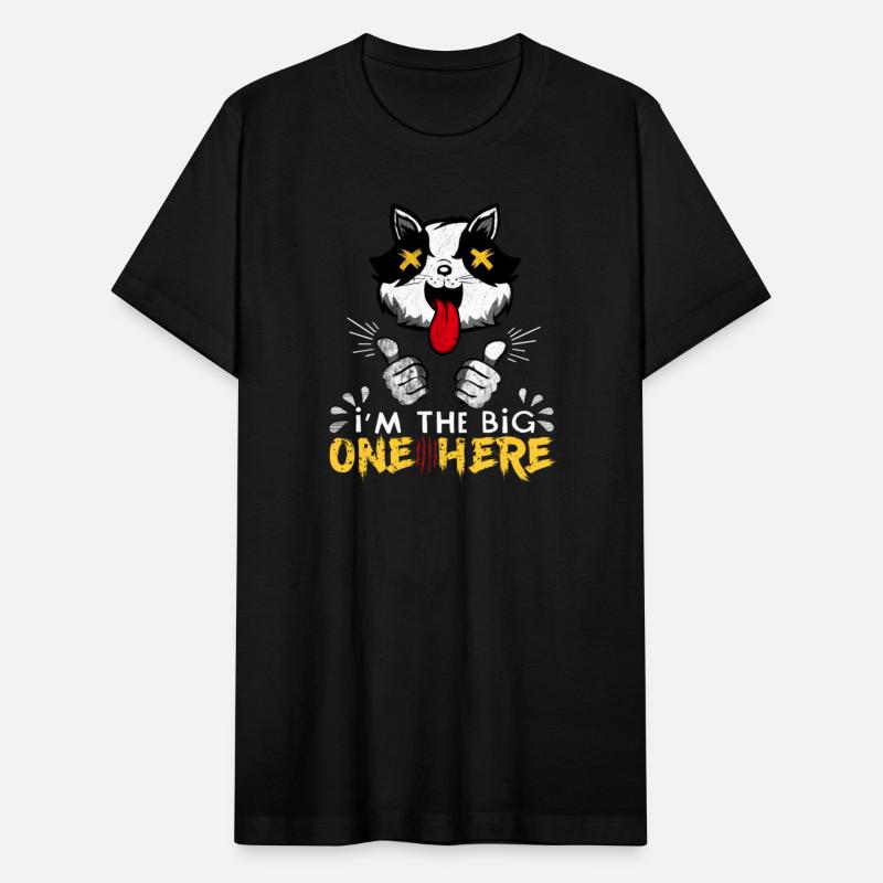 Arrogant cat with the phrase I'm the big one here