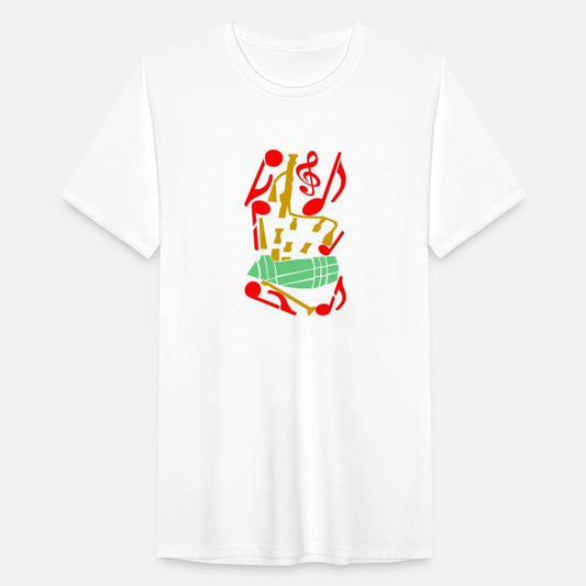 Bagpipes Red Music Notes