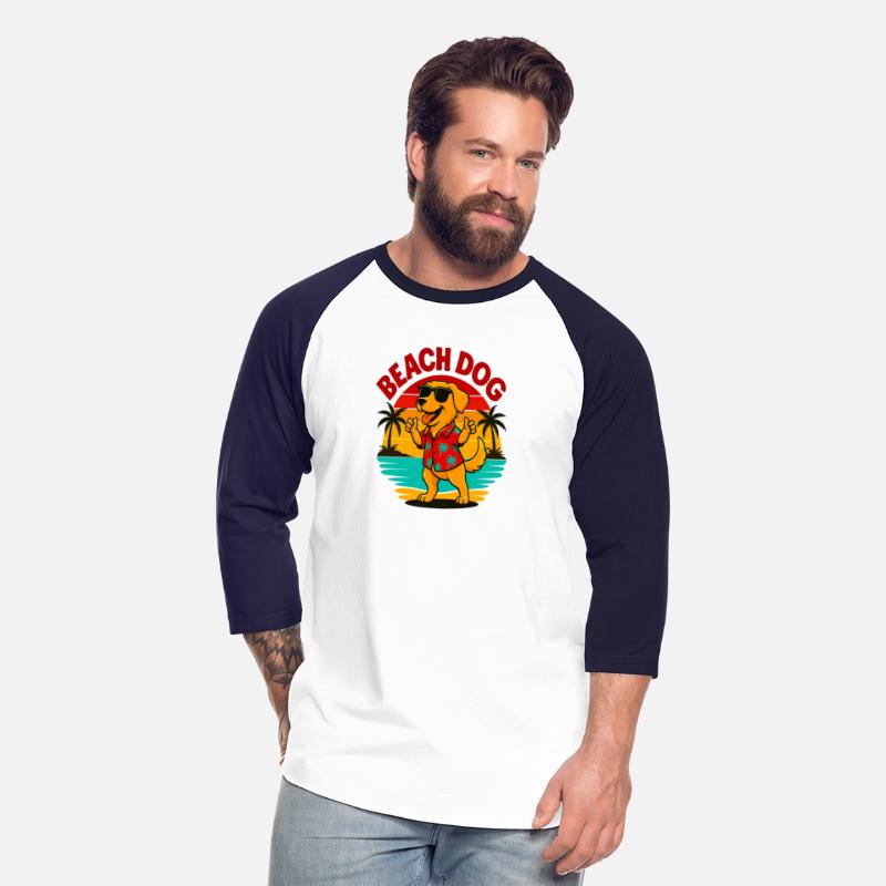 Beach Dog Fun Cartoon Summer Vibes T-shirt Sun Lov