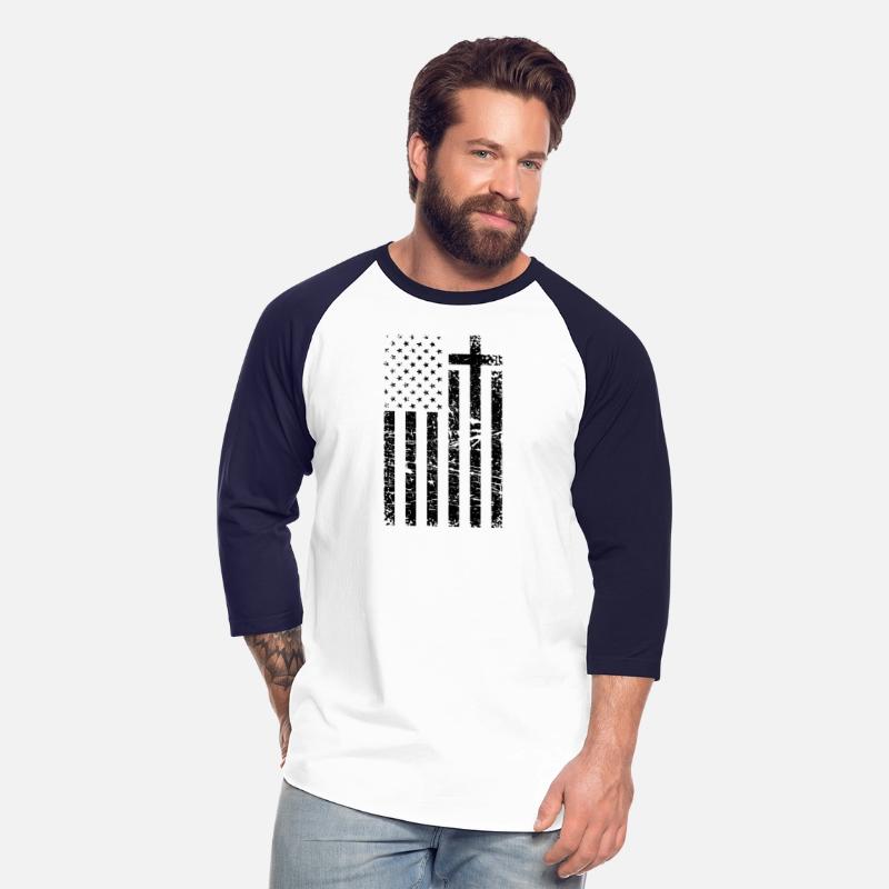Christian Distressed black USA Flag Cross Have F
