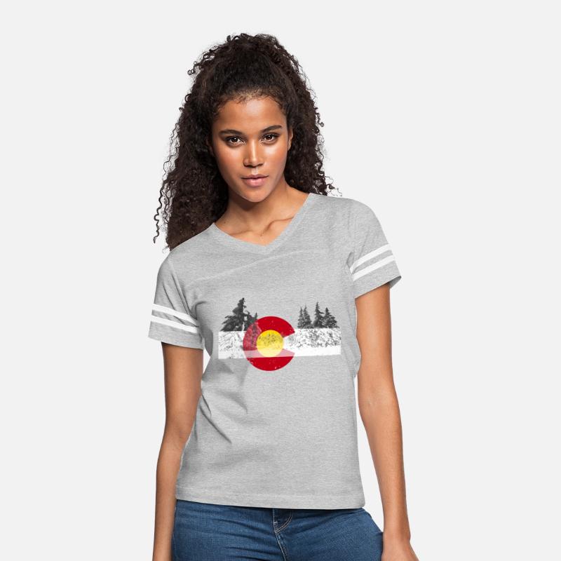 Colorado Flag Mountain Ski Trees Outdoor Men Women