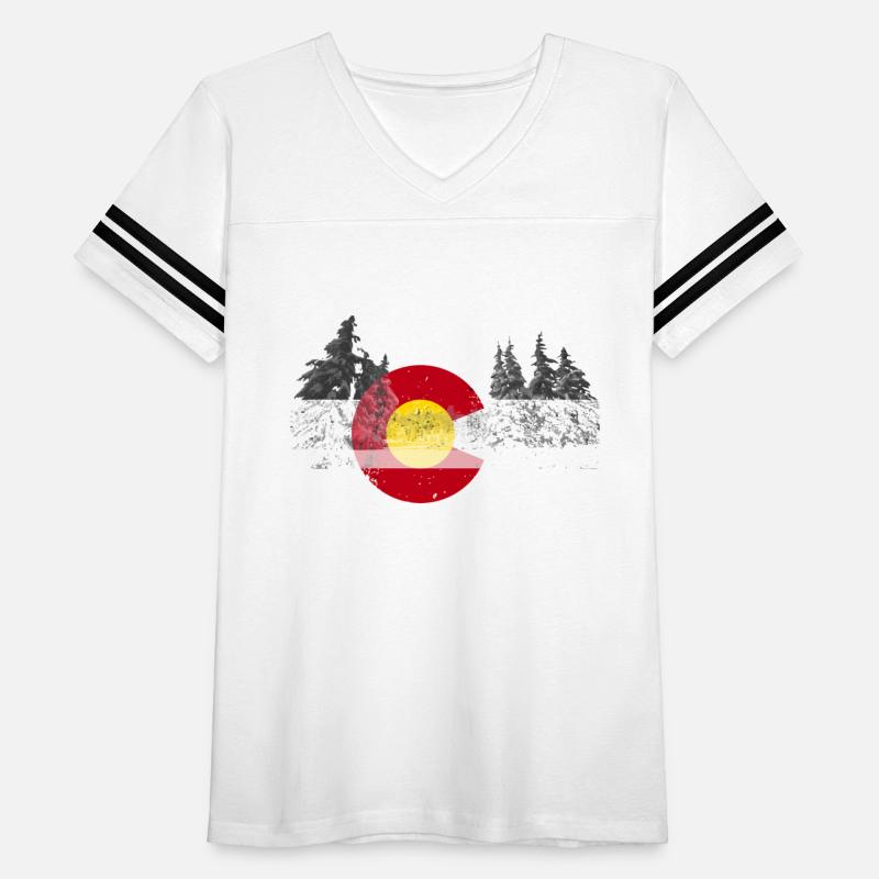 Colorado Flag Mountain Ski Trees Outdoor Men Women