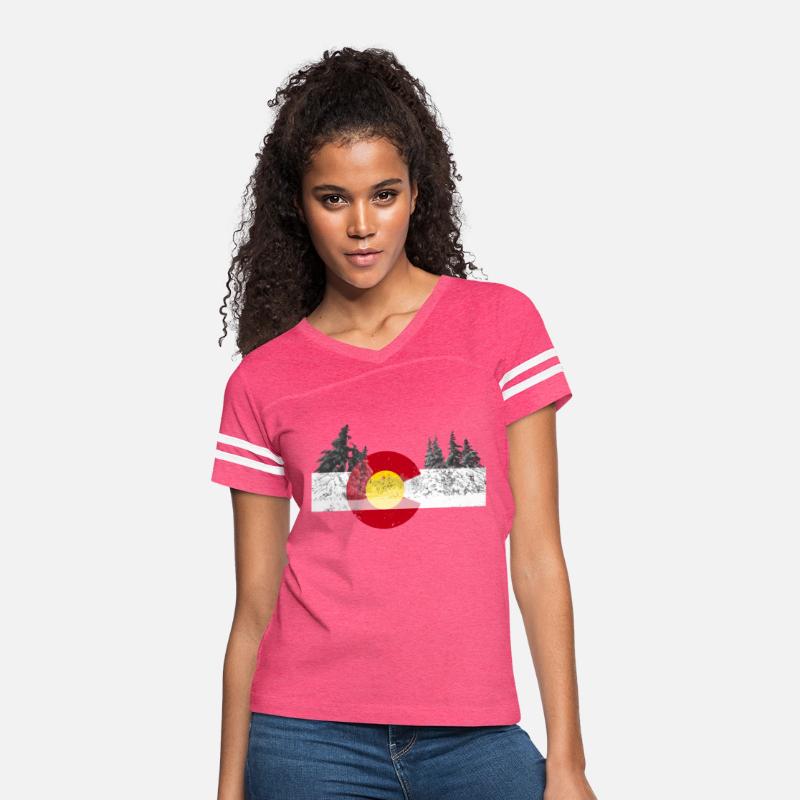 Colorado Flag Mountain Ski Trees Outdoor Men Women