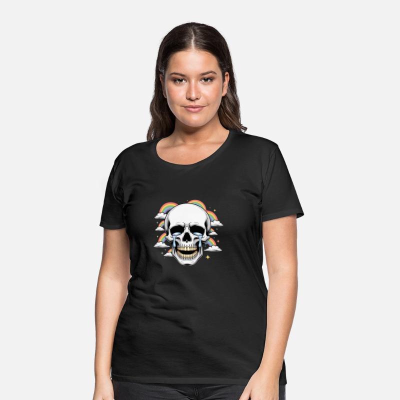 Crying Skull with Rainbows – Dark Humor Aesthetic
