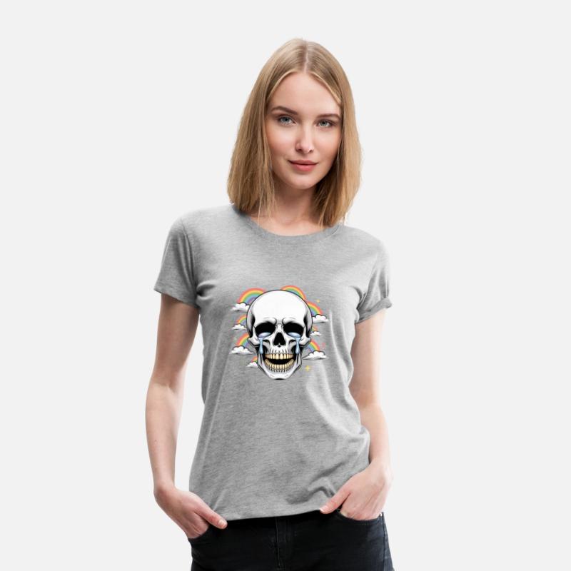 Crying Skull with Rainbows – Dark Humor Aesthetic