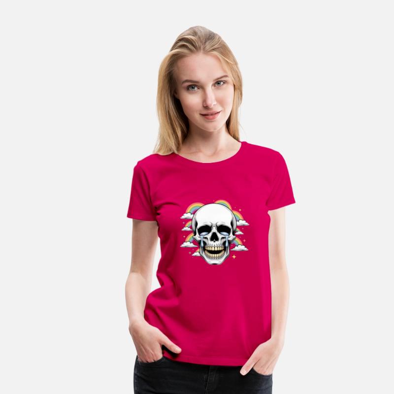 Crying Skull with Rainbows – Dark Humor Aesthetic