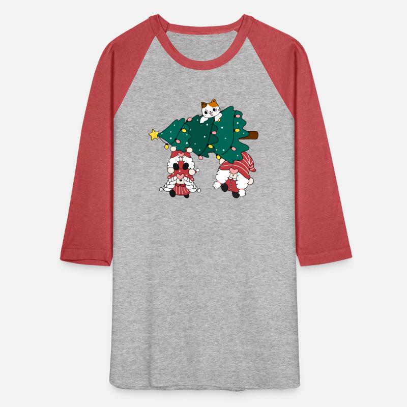 cute funny gnome with cat and Christmas tree