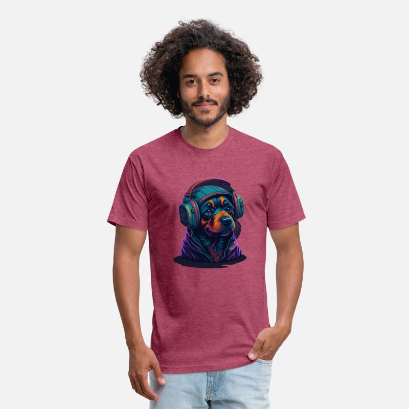 Cute Rottweiler Dog Wearing Headset for Gamer