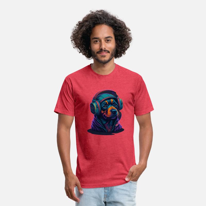 Cute Rottweiler Dog Wearing Headset for Gamer