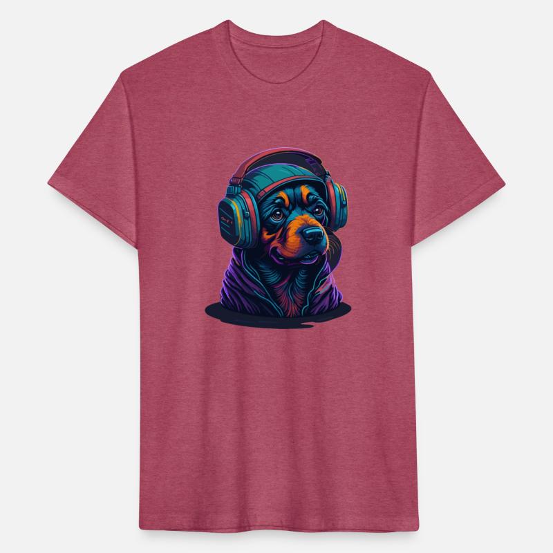 Cute Rottweiler Dog Wearing Headset for Gamer