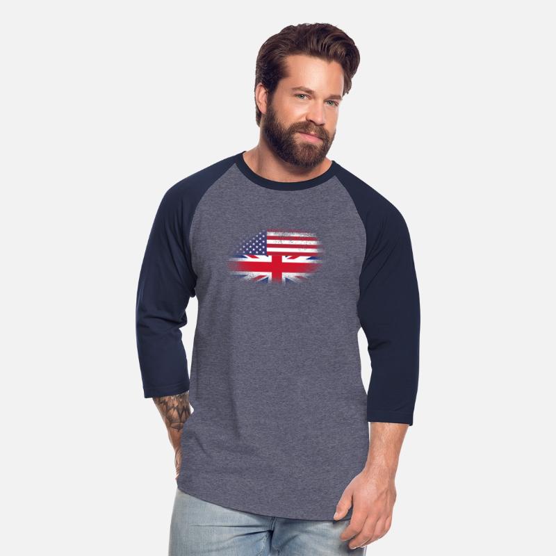 Distressed Half America Half UK Flag Mix