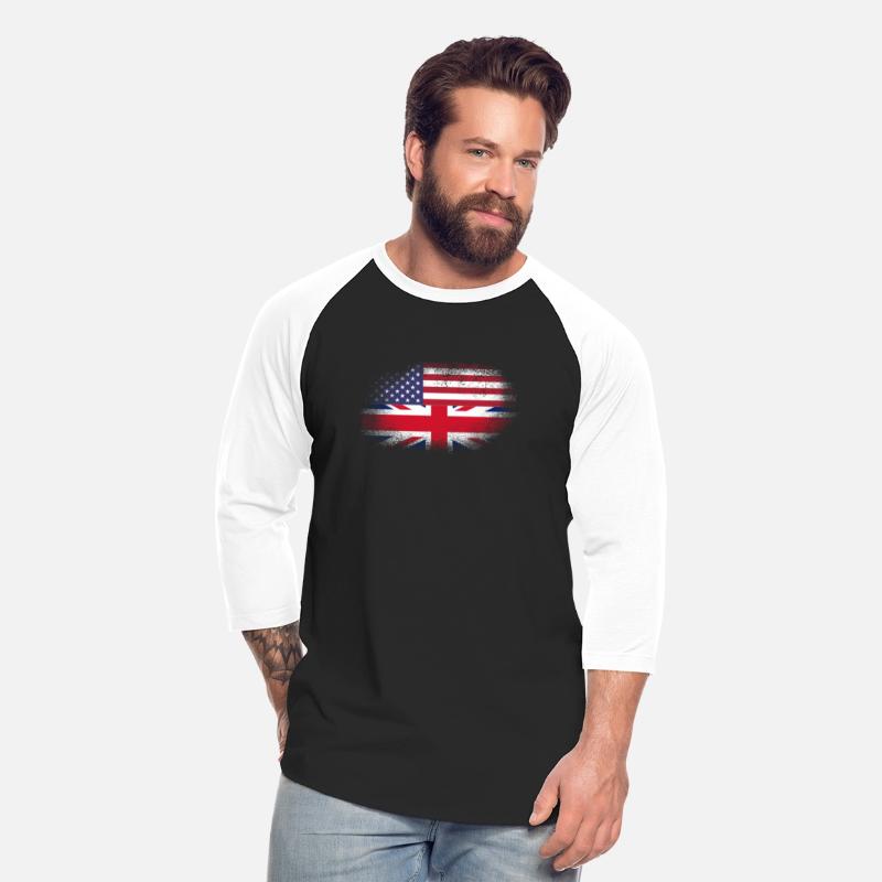 Distressed Half America Half UK Flag Mix