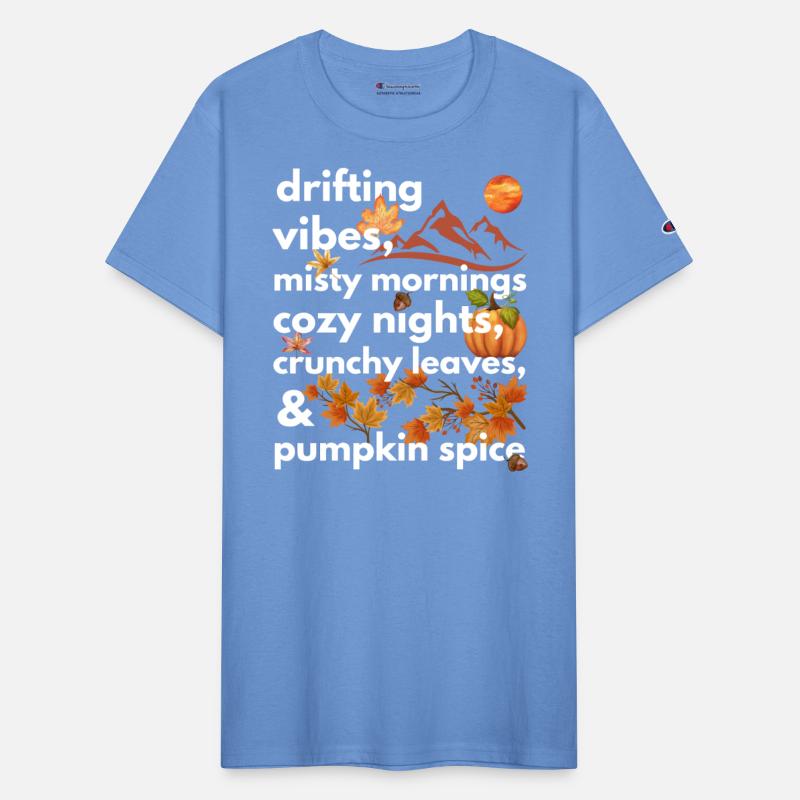 drifting vibes misty mornings cozy nights crunchy