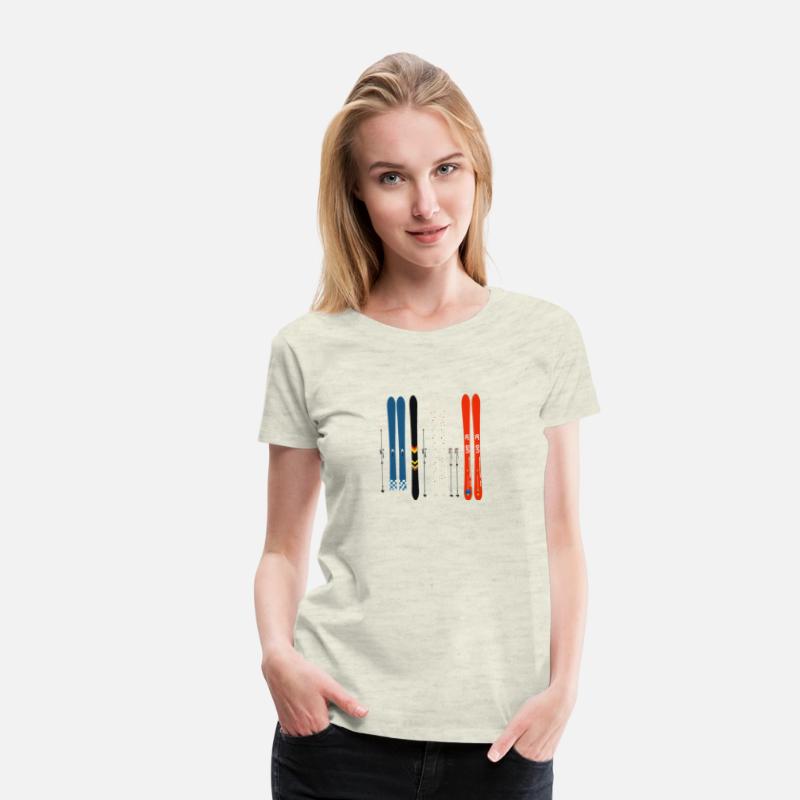 Illustration of Colorful Skis and ski poles