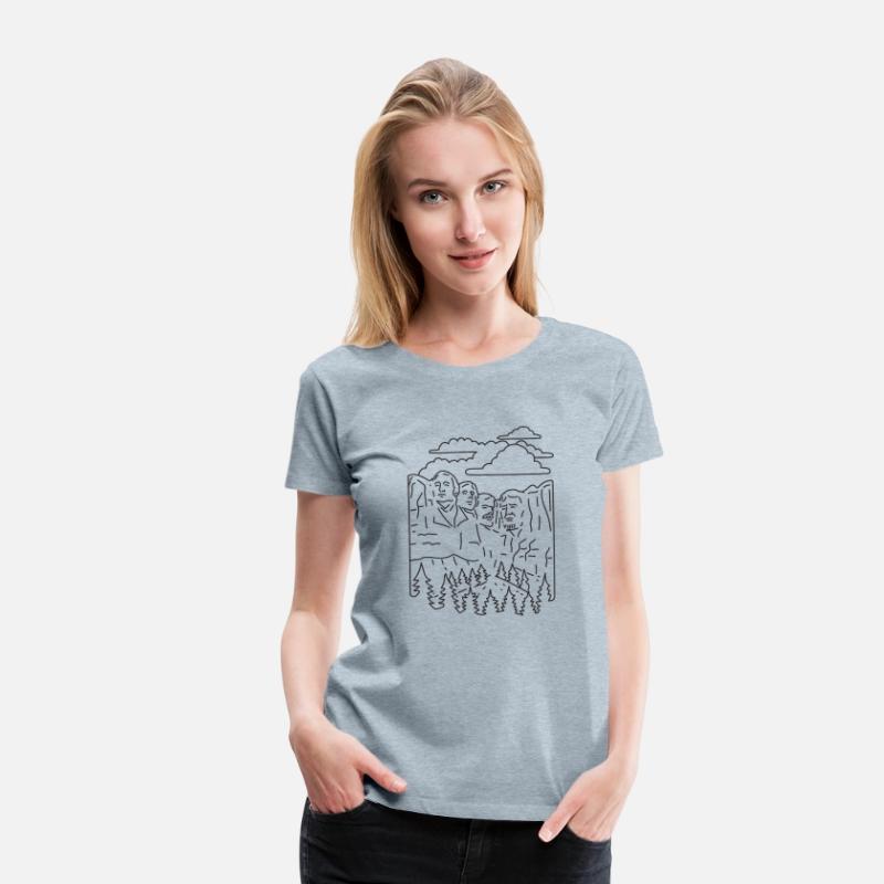 Mount Rushmore South Dakota Mono Line Art
