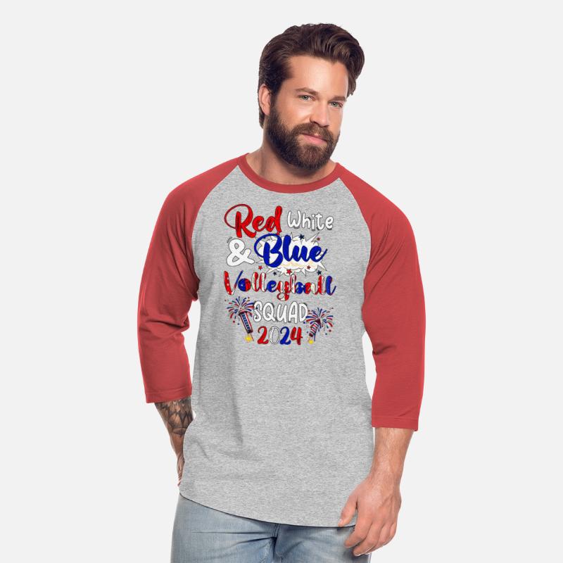 Red Blue White Costume Volleyball Crew 2024