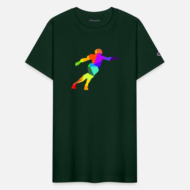 Roller derby inline skates rainbow colors polygon