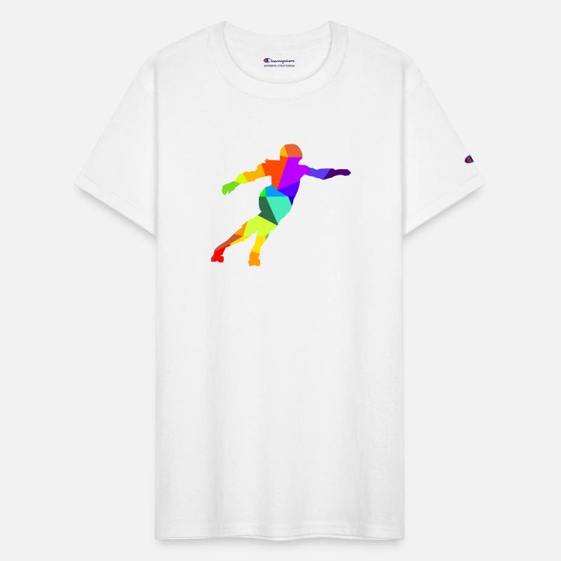 Roller derby inline skates rainbow colors polygon