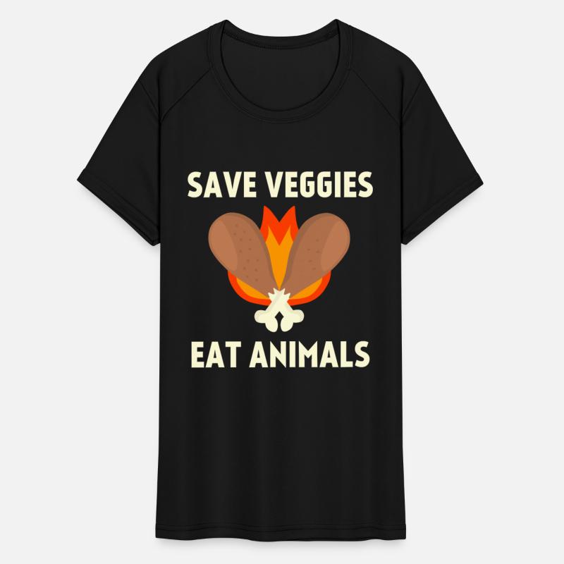 Save veggies Eat animals, Vegan slogan parody