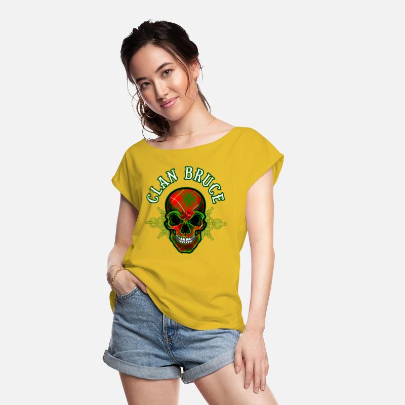 Scottish Clan Bruce Tartan Celtic Skull